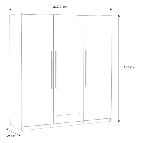 Szafa z lustrem 180 cm Biały